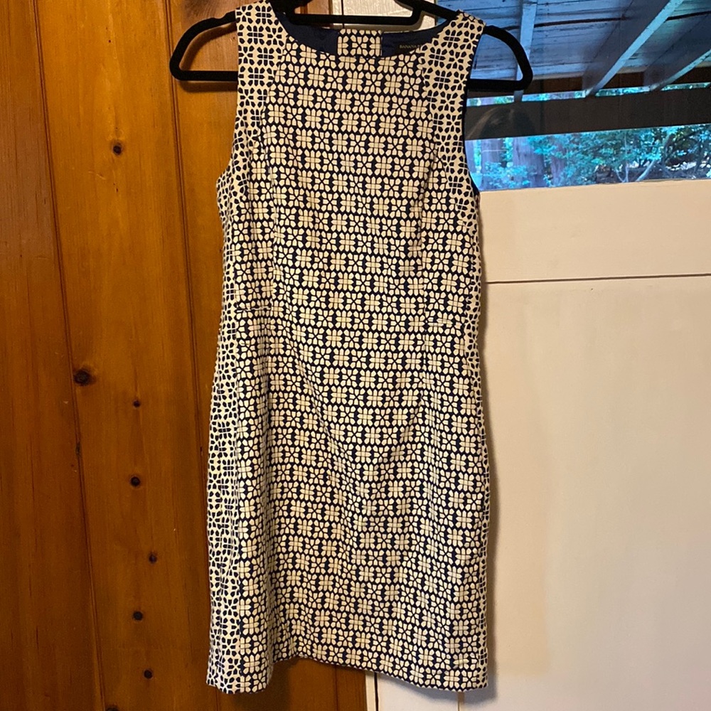 Banana Republic Navy Blue and White dress